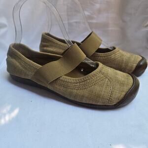 Keen Womens Sienna Canvas Ballet Sneakers 7 Tan Mary Jane Flats Comfort Shoes